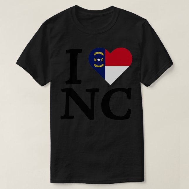 I Love North olina  1 T-Shirt (Design Front)