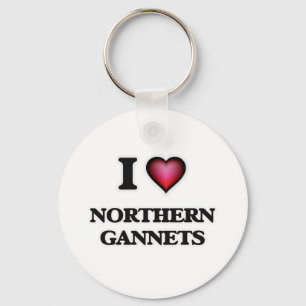 I Love Northern Gannets Keychain