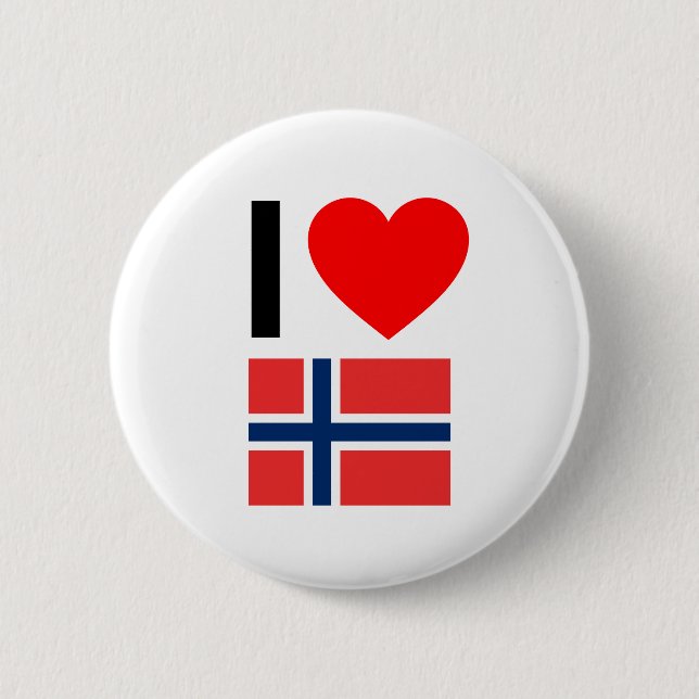 i love norway 2 inch round button (Front)