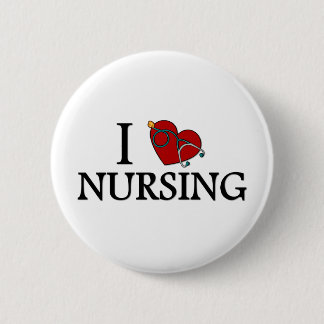 I Love Nursing 2 Inch Round Button