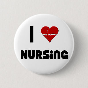 I Love Nursing 2 Inch Round Button