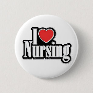 I Love Nursing 2 Inch Round Button