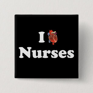I love nursing 2 inch square button