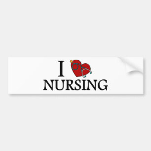 I Love Nursing Bumper Sticker