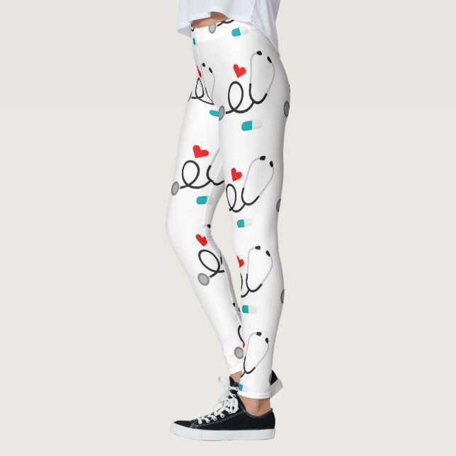 I Love Nursing motifs femmes leggings (Gauche)