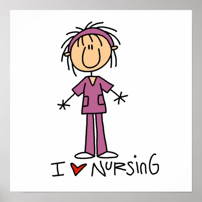I Love Nursing T-shirts and Gifts Poster (Front)
