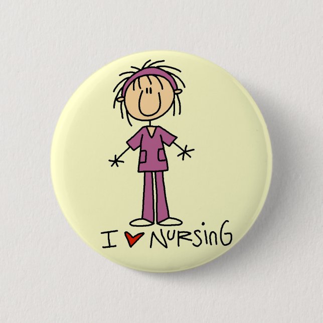 I Love Nursing Tshirts and Gifts 2 Inch Round Button (Front)