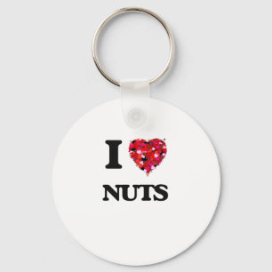 I Love Nuts Keychain