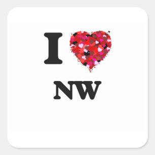 I Love Nw Square Sticker