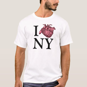 I Love NY avec un t-shirt cardiaque anatomiquement