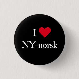 I Love NY-norsk - Lilyhammer Norway New York bagde 1 Inch Round Button