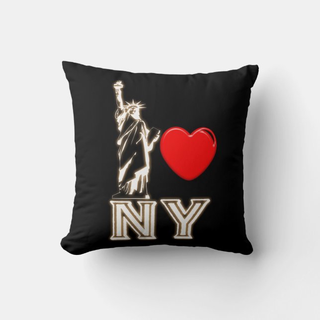 I Love NY Throw Pillow (Front)