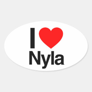 i love nyla oval sticker