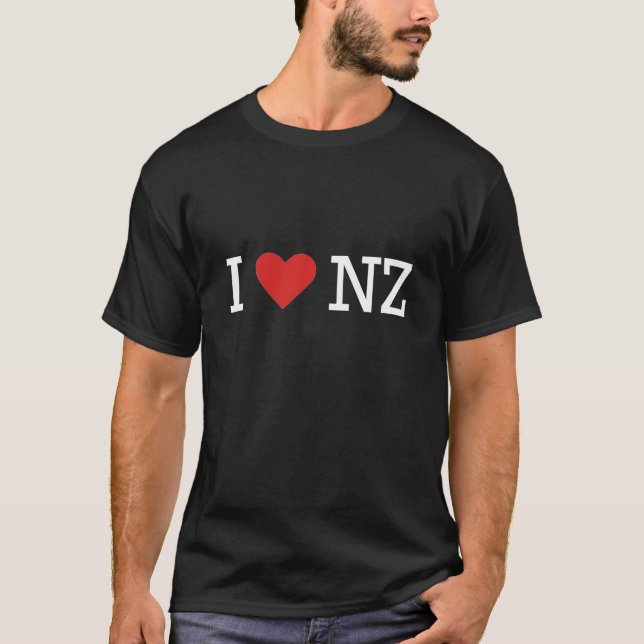 I love NZ (for dark t) T-Shirt (Front)