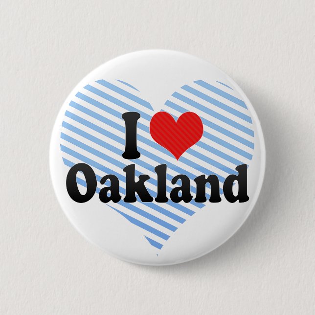 I Love Oakland 2 Inch Round Button (Front)