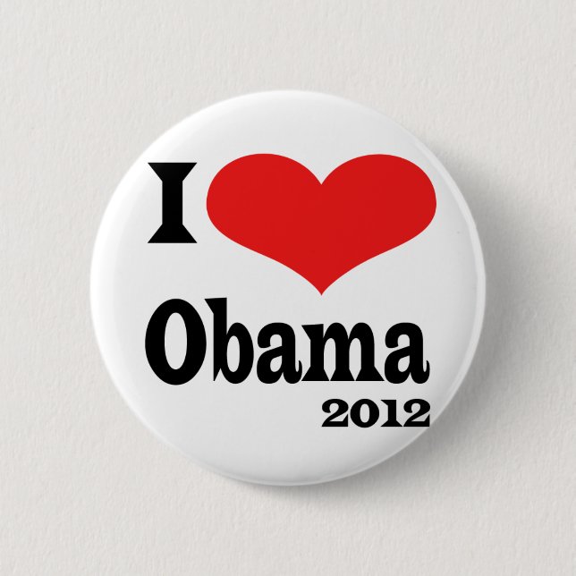 I Love Obama4x4 2 Inch Round Button (Front)