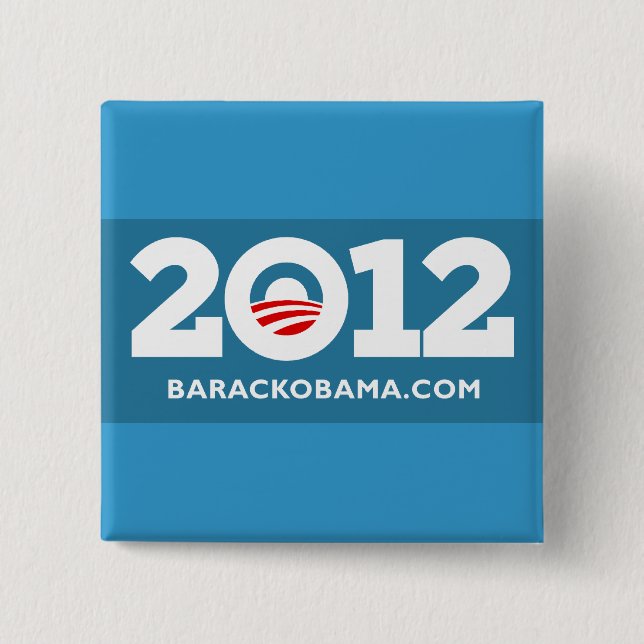 I Love Obama 2012 2 Inch Square Button (Front)