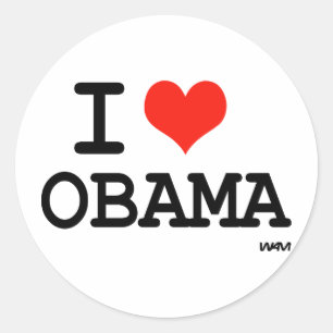 I love Obama Classic Round Sticker