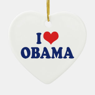 I Love Obama Ornament