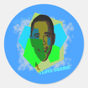 I LOVE OBAMA! STICKER! CLASSIC ROUND STICKER
