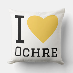 I love ochre throw pillow