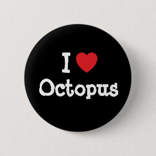 I love Octopus heart T-Shirt 2 Inch Round Button