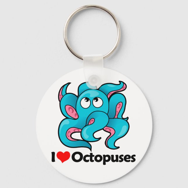 I Love Octopuses Keychain (Front)