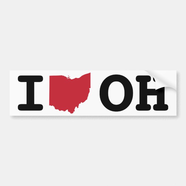 I Love Ohio Bumper Sticker (Front)