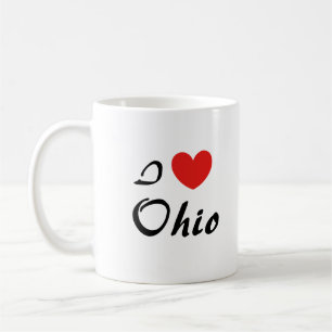 I Love Ohio Heart Typography Coffee Mug