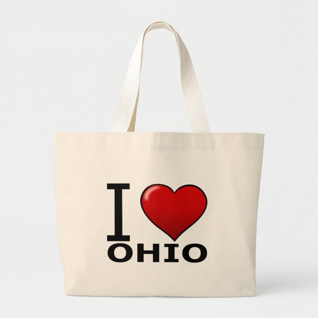 I LOVE OHIO LARGE TOTE BAG (Front)