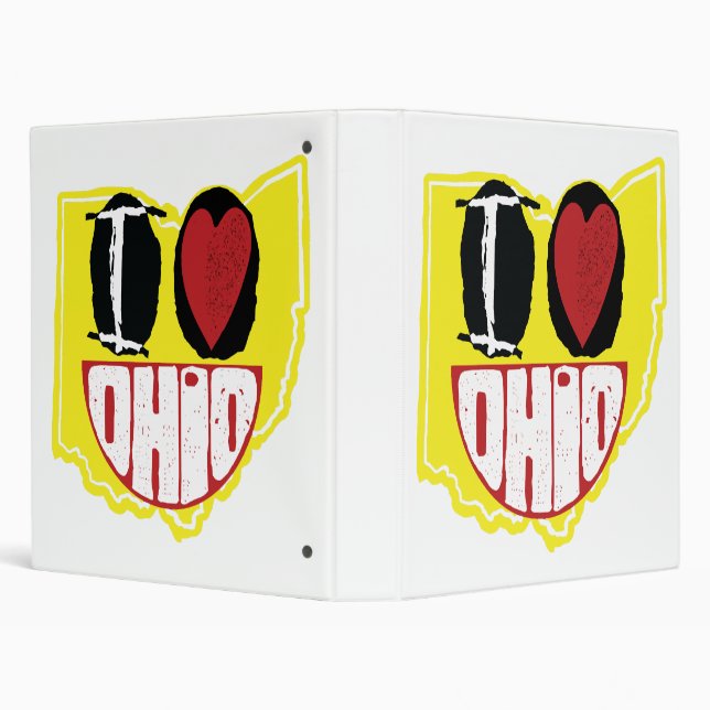 I Love Ohio Smiling Happy Face  Binder (Background)