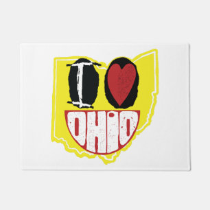 I Love Ohio Smiling Happy Face Doormat