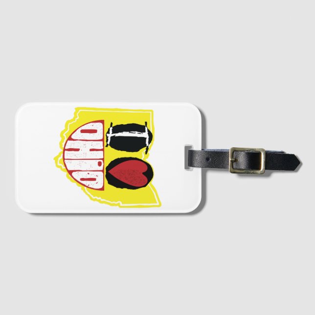 I Love Ohio Smiling Happy Face  Luggage Tag (Front Horizontal)