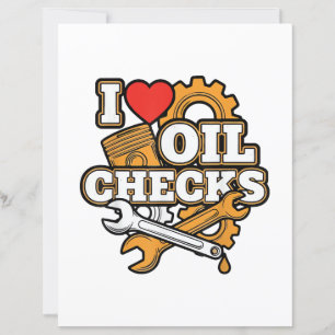 I Love Oil Checks Funny Auto Mechanic Car Men Wome