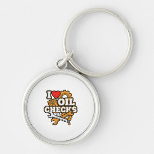 I Love Oil Checks Funny Auto Mechanic Car Men Wome Keychain