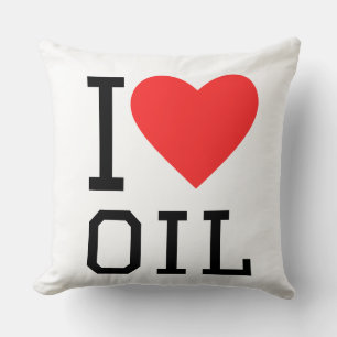I love oil throw pillow