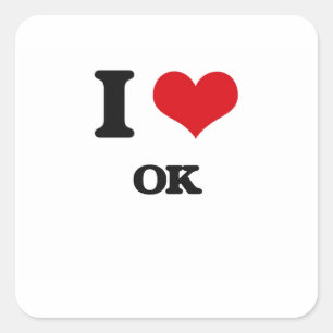 I Love Ok Square Sticker