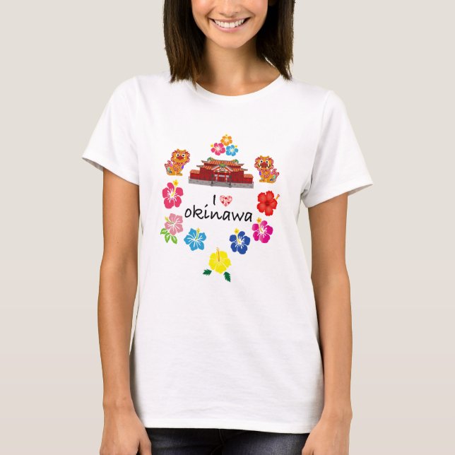 I love Okinawa Ladies T-Shirt (Front)