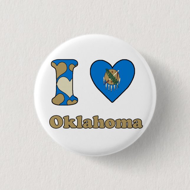I love Oklahoma 1 Inch Round Button (Front)