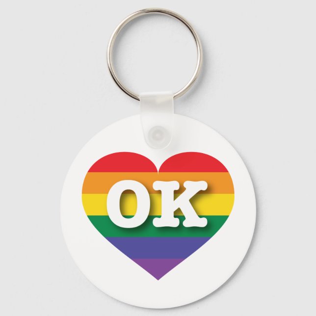 I love Oklahoma Gay Pride Keychain (Front)