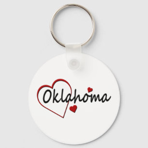 I Love Oklahoma Hearts Keychain