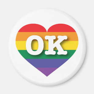 I Love Oklahoma Rainbow Heart Magnet