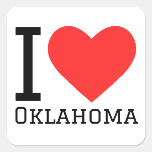 I love Oklahoma Square Sticker
