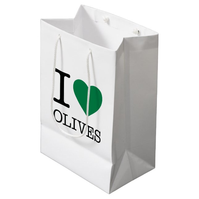 I LOVE OLIVES MEDIUM GIFT BAG (Front Angled)