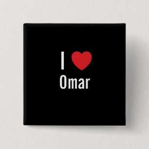 I love Omar 2 Inch Square Button