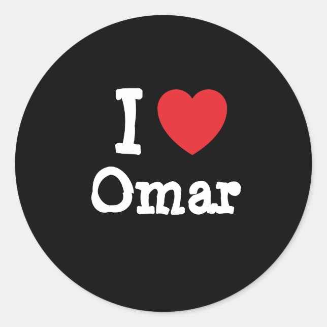 I love Omar heart custom personalized Classic Round Sticker (Front)