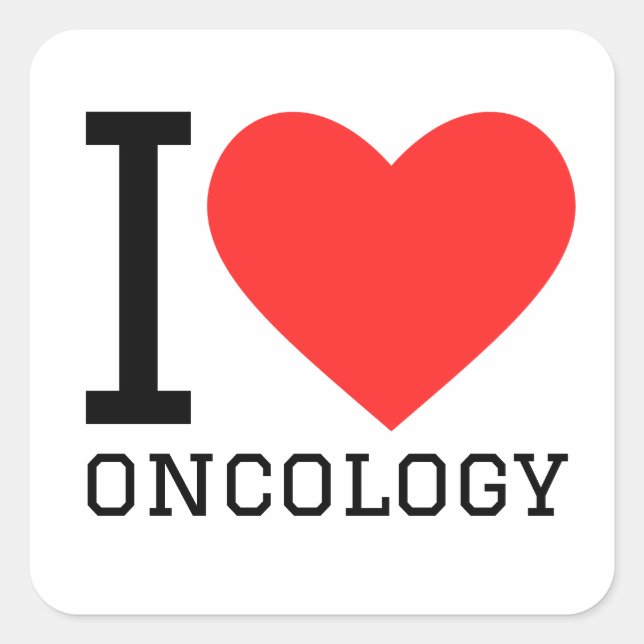 I love oncology square sticker (Front)