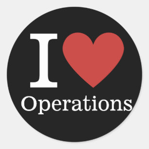I ❤️ Love Operations (For Employees) CUSTOMIZABLE Classic Round Sticker