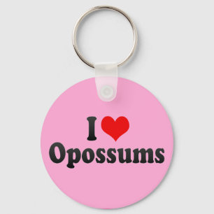 I Love Opossums Keychain
