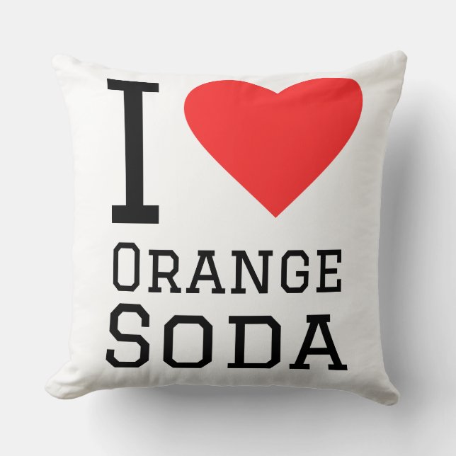 I love orange soda throw pillow (Front)